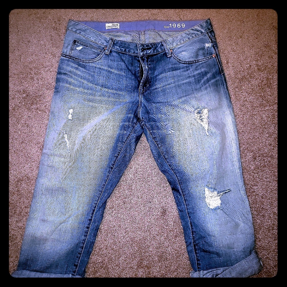 Gap 1989 Distressed Cropped Jean Plus Size 14